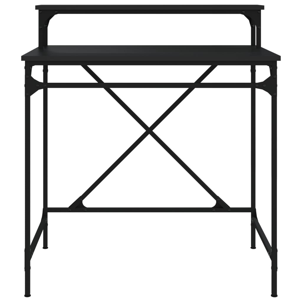 Skrivebord svart 80x50x90 cm konstruert tre og jern