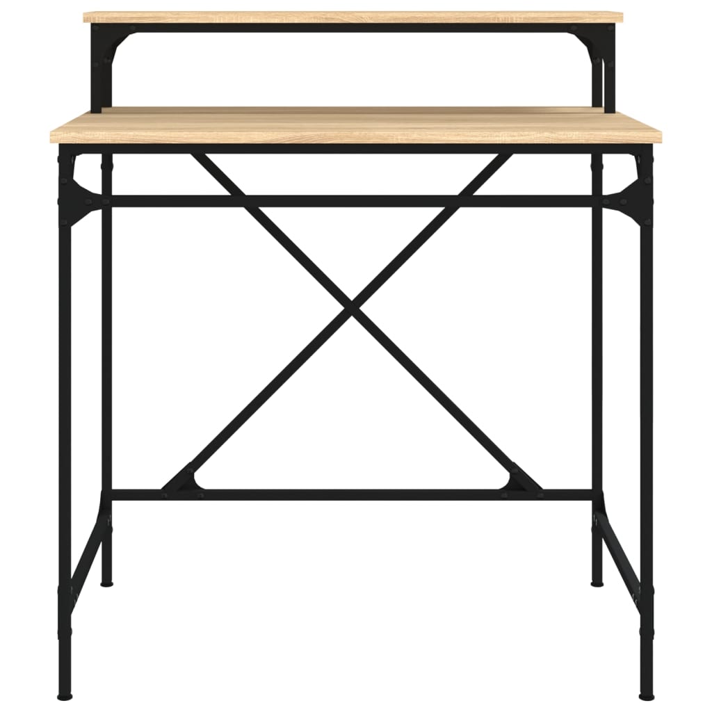 Skrivebord sonoma eik 80x50x90 cm konstruert tre og jern