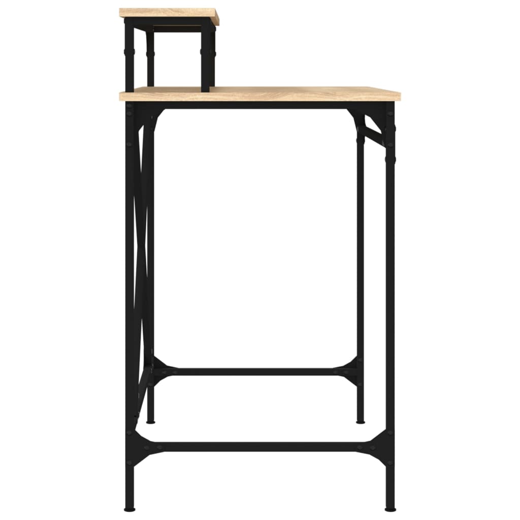 Skrivebord sonoma eik 80x50x90 cm konstruert tre og jern