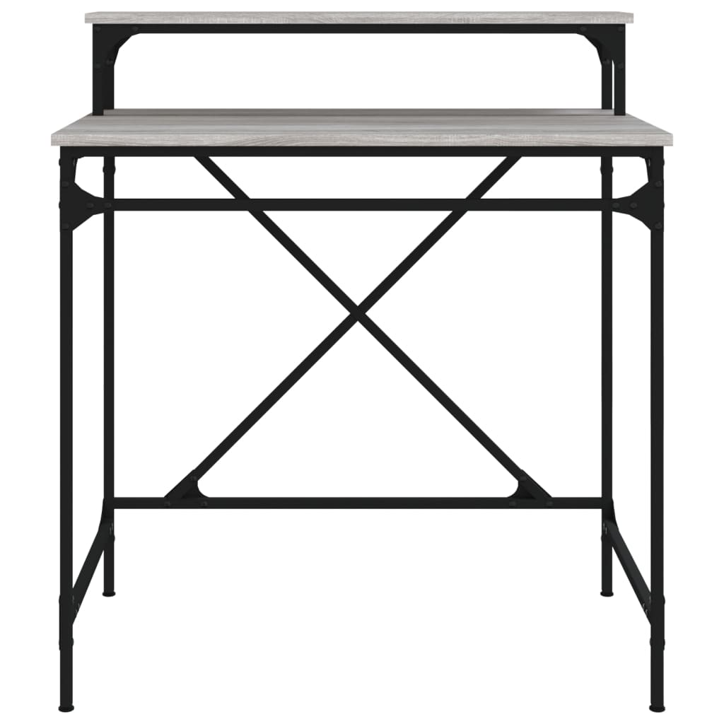Skrivebord grå sonoma 80x50x90 cm konstruert tre og jern