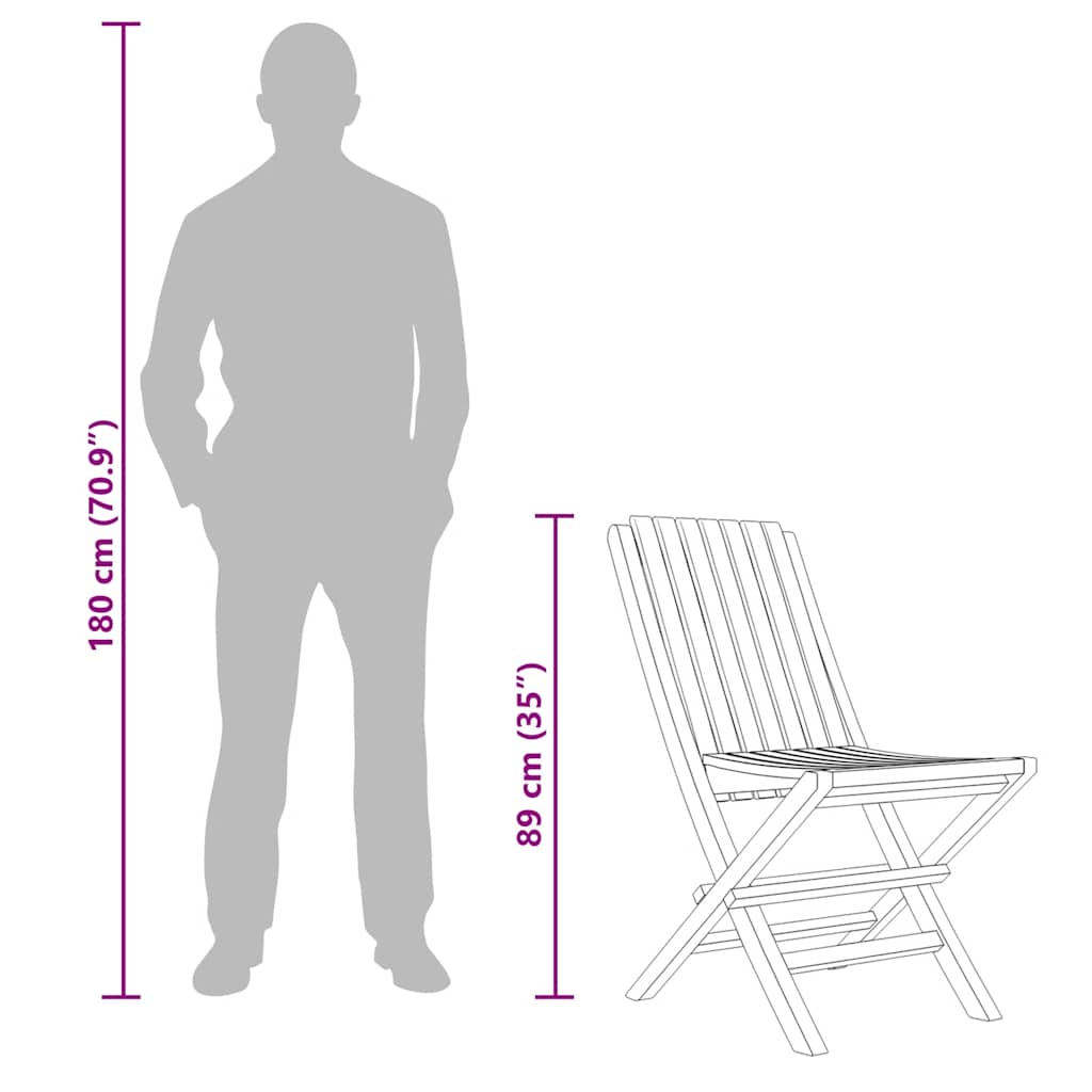 Klappstoler 4 stk 47x47x89 cm heltre teak