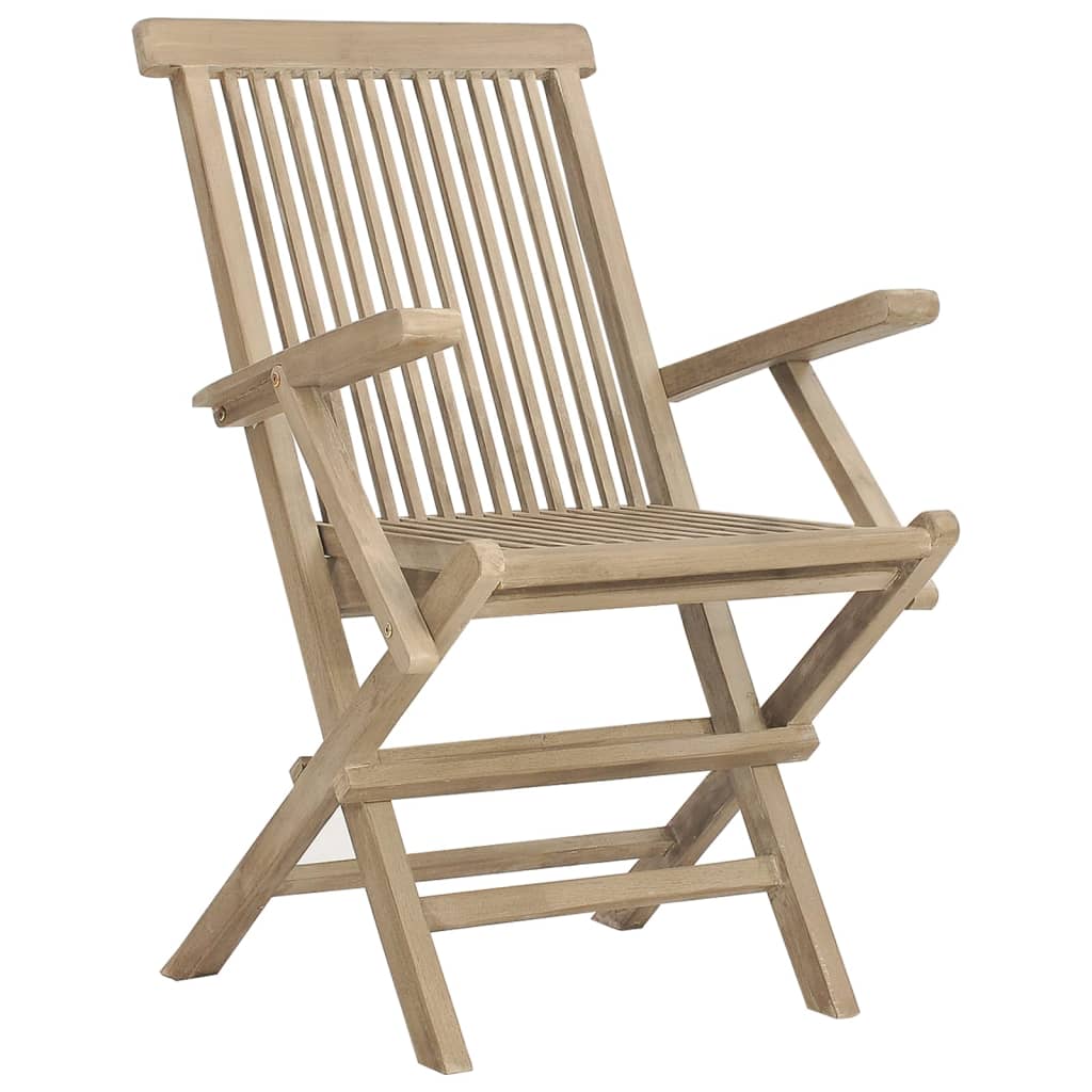 Klappstoler 4 stk grå 56x61x89 cm heltre teak