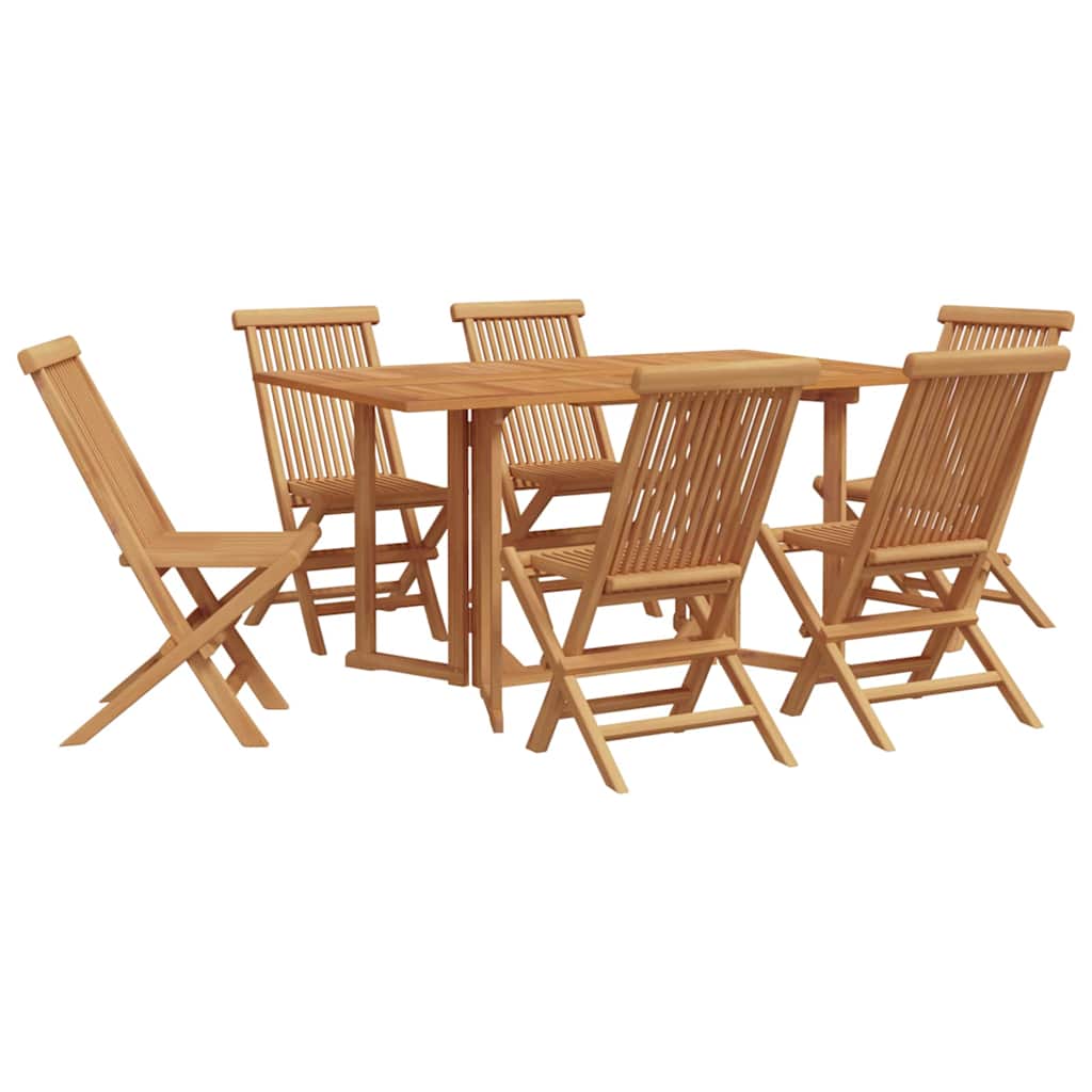 Hage Spisegruppe 7 pcs Brun Massivt Teaktre