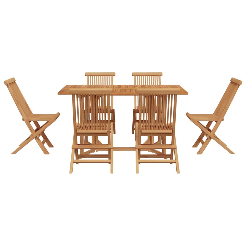 Hage Spisegruppe 7 pcs Brun Massivt Teaktre