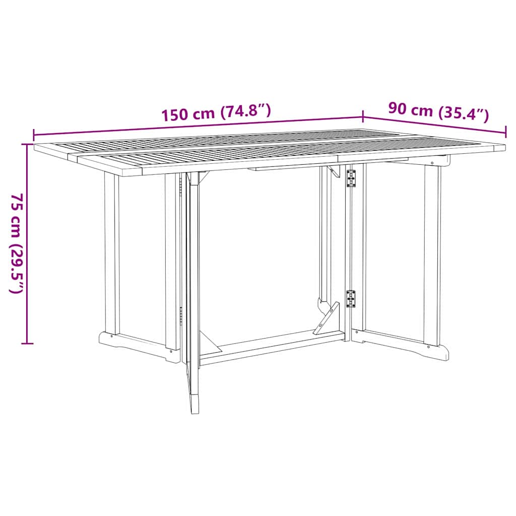 Hage Spisegruppe 7 pcs Brun Massivt Teaktre