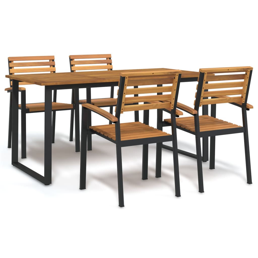 Hagespisegruppe 5 deler heltre akasie og metall