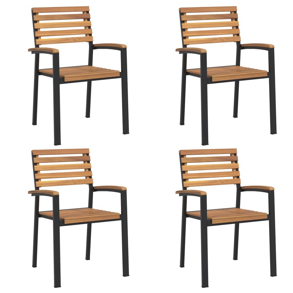 Hagespisegruppe 5 deler heltre akasie og metall vidaXL