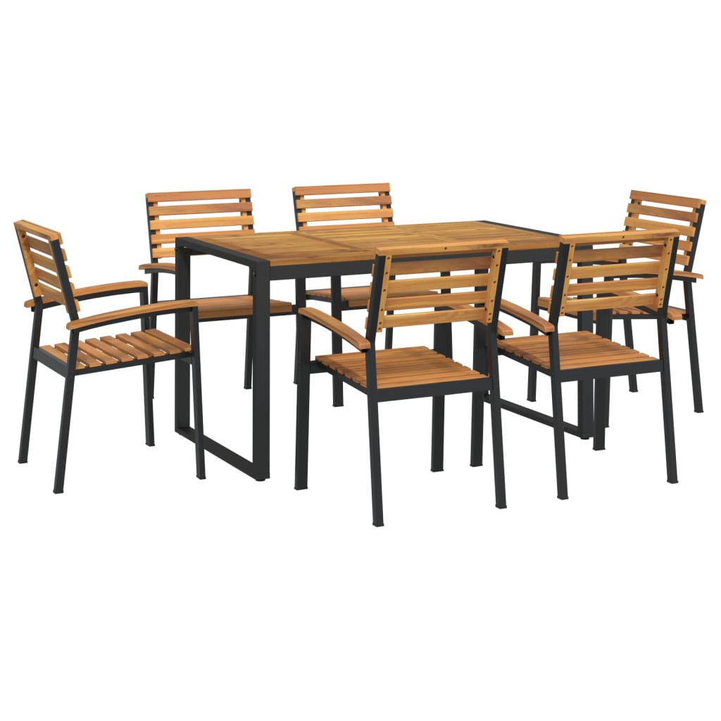 Hagespisegruppe 7 deler heltre akasie og metall vidaXL