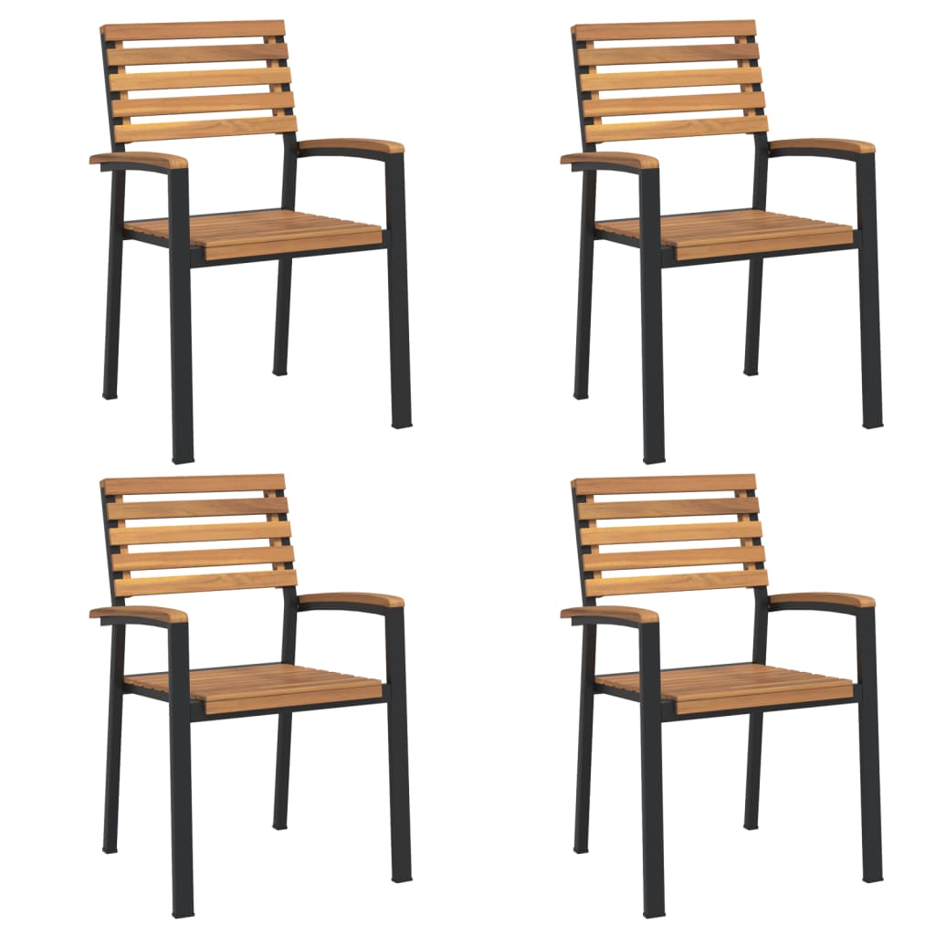 Hagespisegruppe 5 deler heltre akasie og metall vidaXL