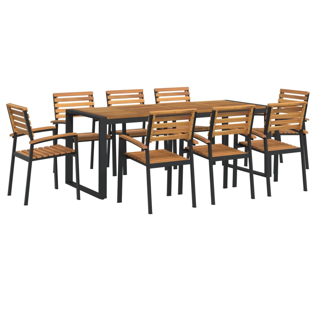 Hagespisegruppe 9 deler heltre akasie og metal vidaXL