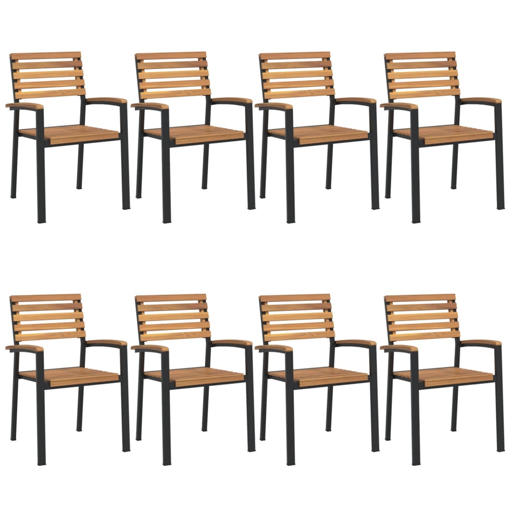 Hagespisegruppe 9 deler heltre akasie og metal vidaXL