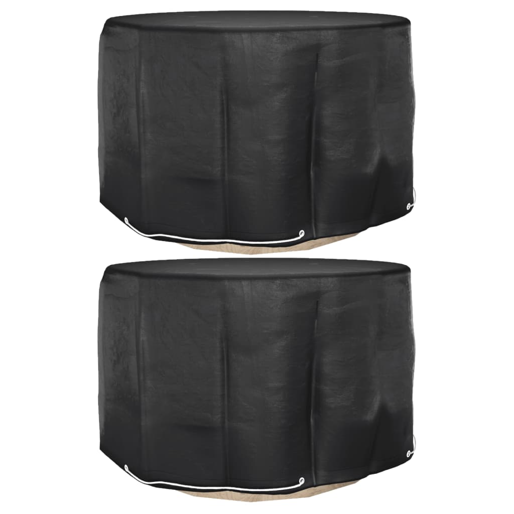 Hagemøbeltrekk 2 stk 6 maljer Ø125x75 cm rund vidaXL