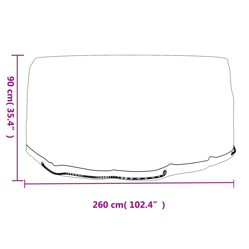 Hagemøbeltrekk 2 stk 10 maljer Ø260x90 cm rund