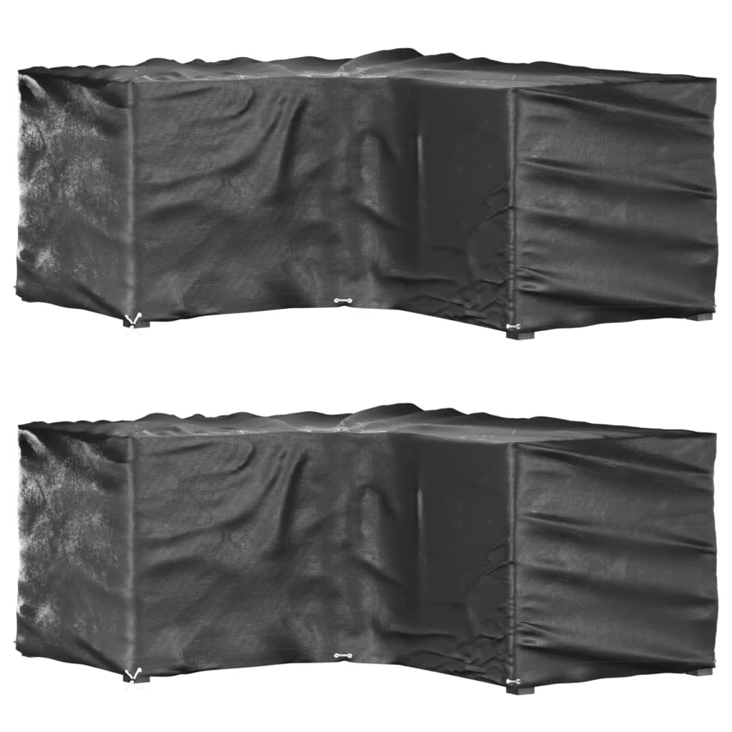 L-formet hagemøbeltrekk 2 stk 16 maljer 215x215x90 cm