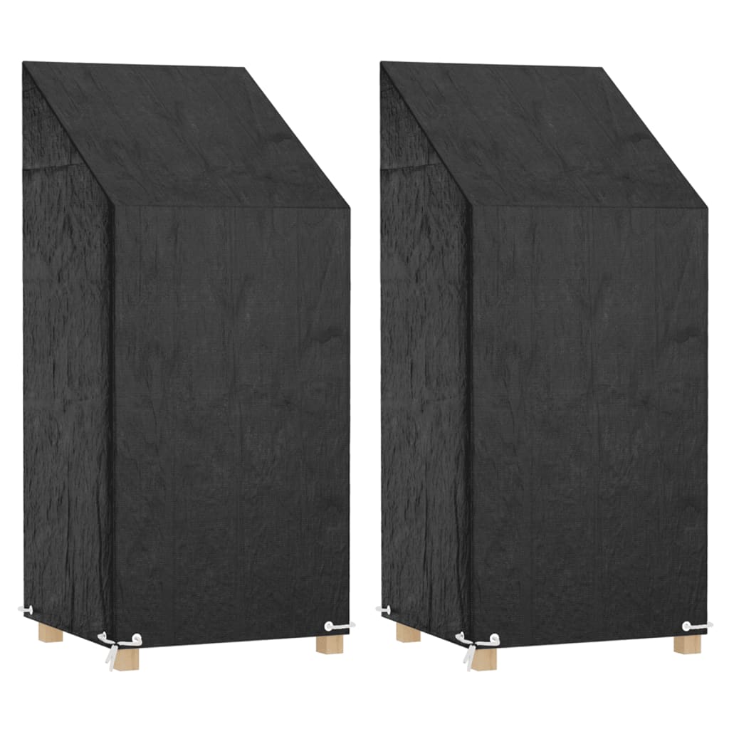 Trekk til utestol 2 stk 8 maljer 65x65x110/150 cm polyetylen vidaXL