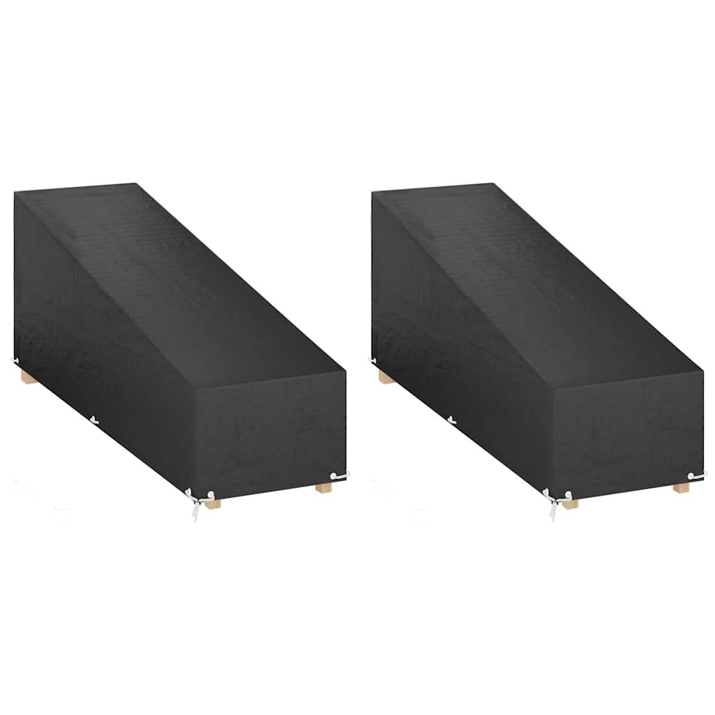 Solsengtrekk 2 stk 12 maljer 200x65x35/60 cm polyetylen vidaXL