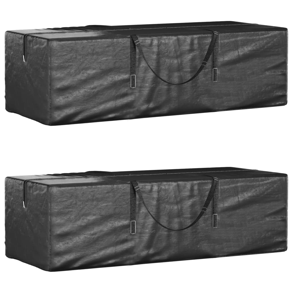 Poser til hageputer 2 stk svart 135x40x55 cm polyetylen vidaXL