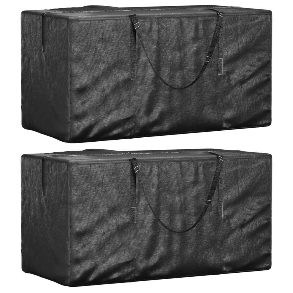 Poser til hageputer 2 stk svart 150x75x75 cm polyetylen vidaXL