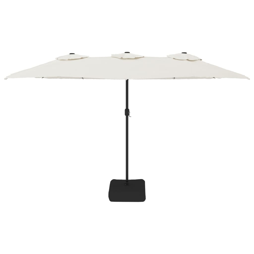 Parasoll dobbelt hode sandhvit 449x265 cm vidaXL
