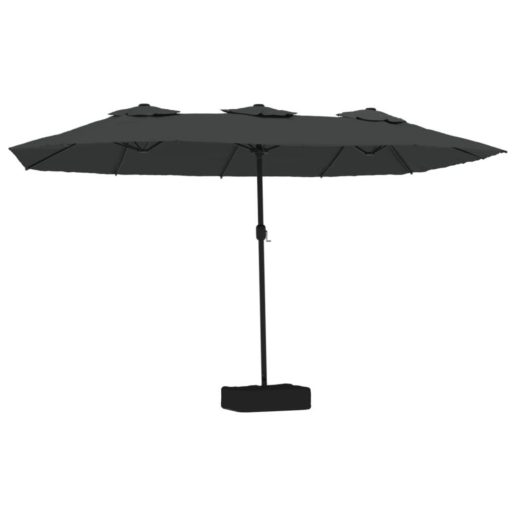 Hageparasoll dobbelt hode med LED antrasitt 449x265 cm vidaXL