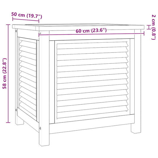 Putekasse med pose 60x50x58 cm heltre teak vidaXL