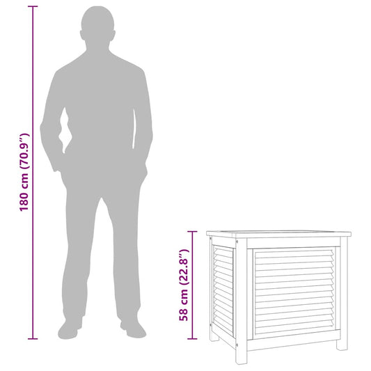 Putekasse med pose 60x50x58 cm heltre teak vidaXL