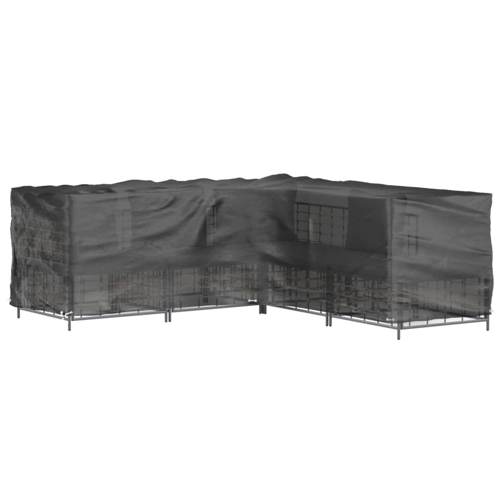 L-formet hagemøbeltrekk 20 maljer 300x300x70 cm