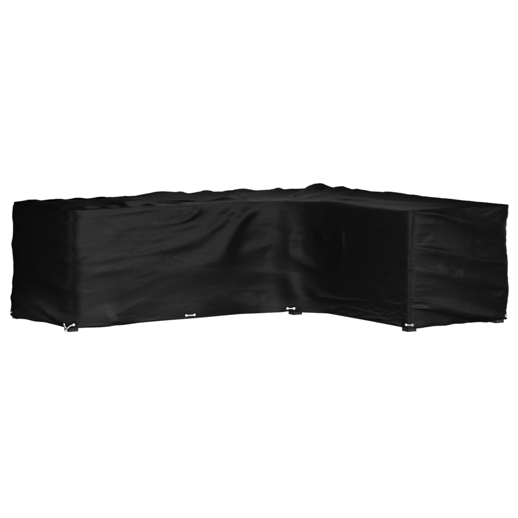 L-formet hagemøbeltrekk 18 maljer 285x220x80 cm