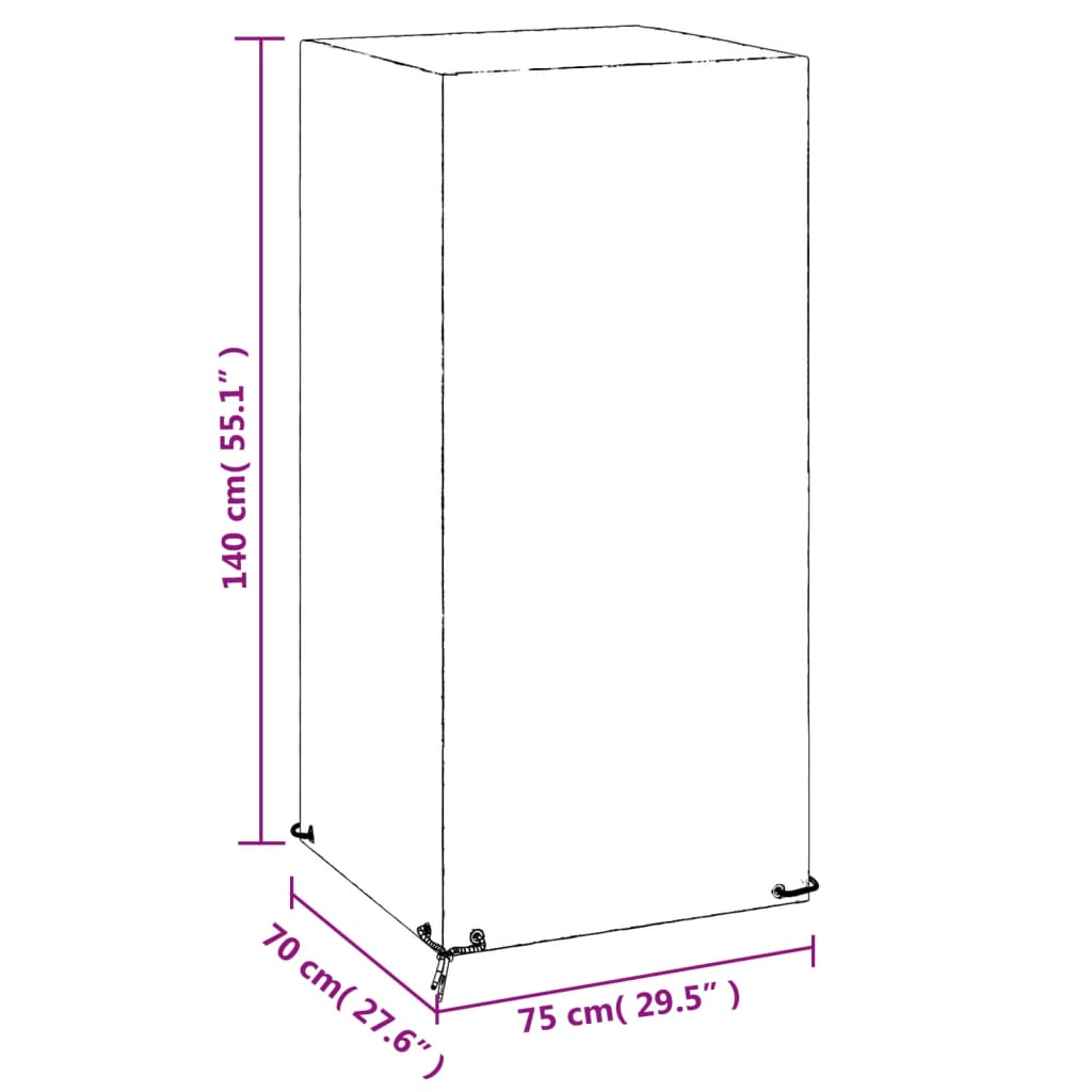 Trekk til utestol 8 maljer 75x70x140 cm polyetylen