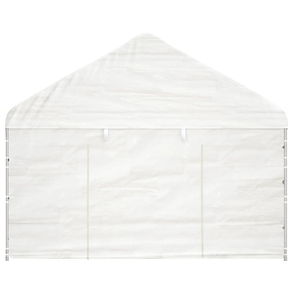 Paviljong med tak hvit 15,61x4,08x3,22 m polyetylen