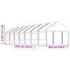 Paviljong med tak hvit 15,61x4,08x3,22 m polyetylen