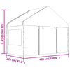 Paviljong med tak hvit 15,61x4,08x3,22 m polyetylen