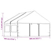 Paviljong med tak hvit 4,46x5,88x3,75 m polyetylen