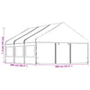 Paviljong med tak hvit 6,69x5,88x3,75 m polyetylen