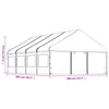 Paviljong med tak hvit 8,92x5,88x3,75 m polyetylen