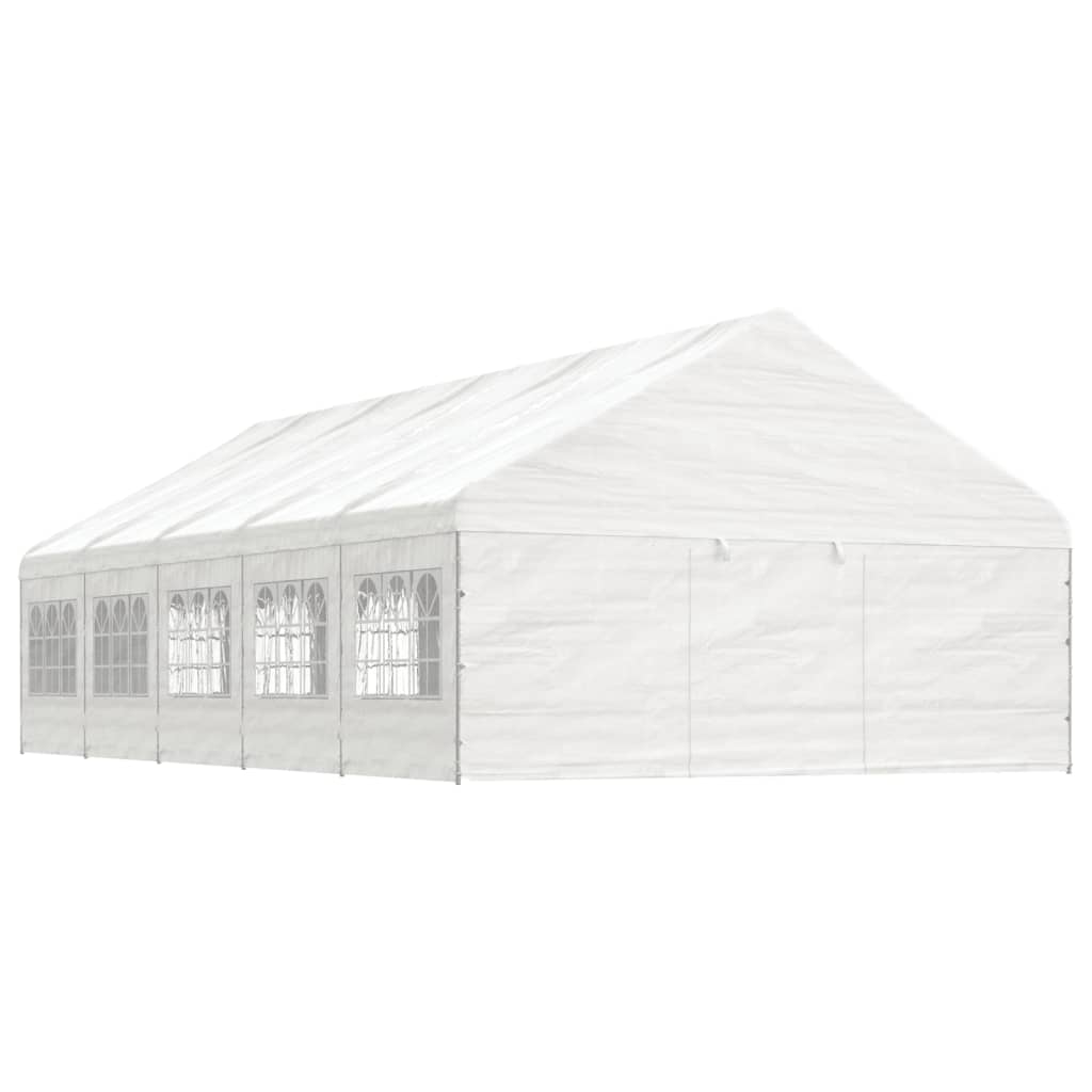 Paviljong med tak hvit 11,15x5,88x3,75 m polyetylen