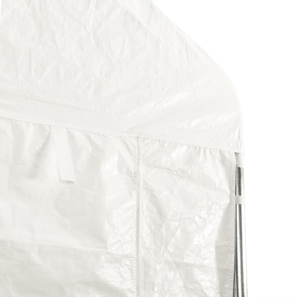 Paviljong med tak hvit 11,15x5,88x3,75 m polyetylen