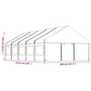 Paviljong med tak hvit 11,15x5,88x3,75 m polyetylen