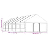 Paviljong med tak hvit 13,38x5,88x3,75 m polyetylen