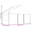 Paviljong med tak hvit 15,61x5,88x3,75 m polyetylen