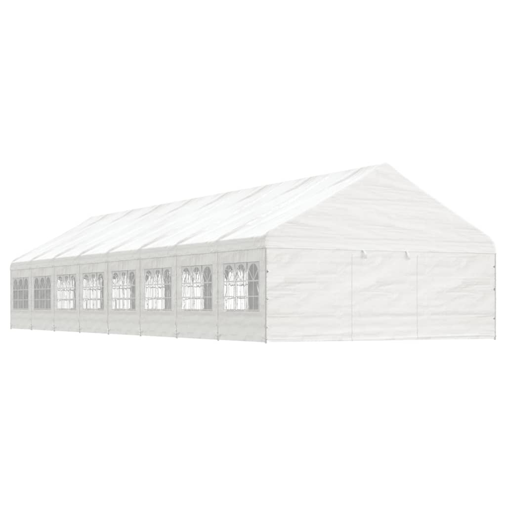 Paviljong med tak hvit 17,84x5,88x3,75 m polyetylen