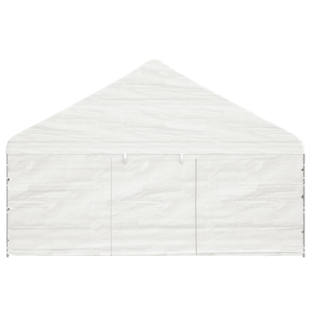 Paviljong med tak hvit 17,84x5,88x3,75 m polyetylen