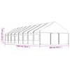 Paviljong med tak hvit 17,84x5,88x3,75 m polyetylen