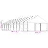 Paviljong med tak hvit 20,07x5,88x3,75 m polyetylen