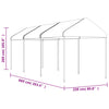 Paviljong med tak hvit 6,69x2,28x2,69 m polyetylen