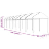 Paviljong med tak hvit 15,61x2,28x2,69 m polyetylen