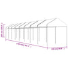 Paviljong med tak hvit 17,84x2,28x2,69 m polyetylen