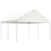 Paviljong med tak hvit 4,46x4,08x3,22 m polyetylen