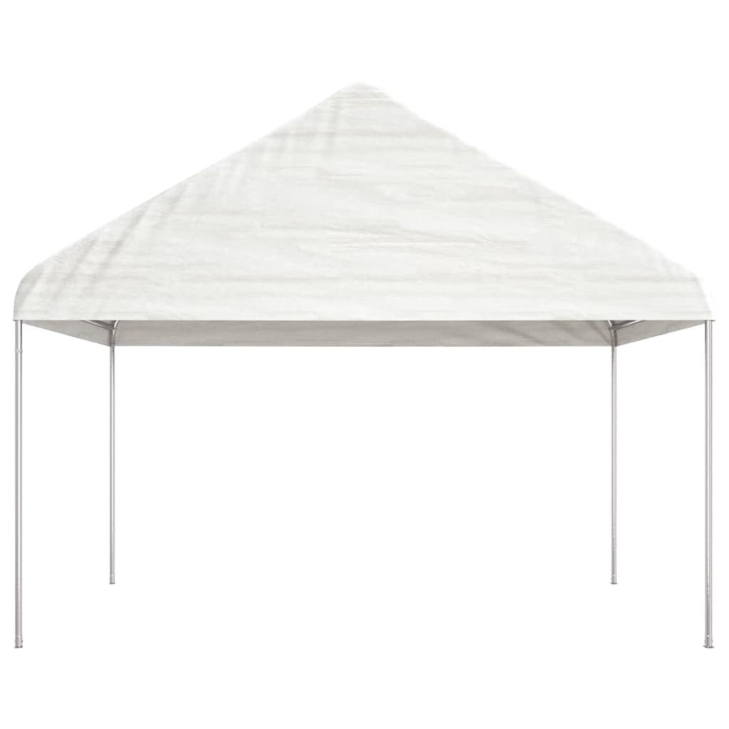 Paviljong med tak hvit 8,92x4,08x3,22 m polyetylen