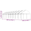 Paviljong med tak hvit 20,07x4,08x3,22 m polyetylen